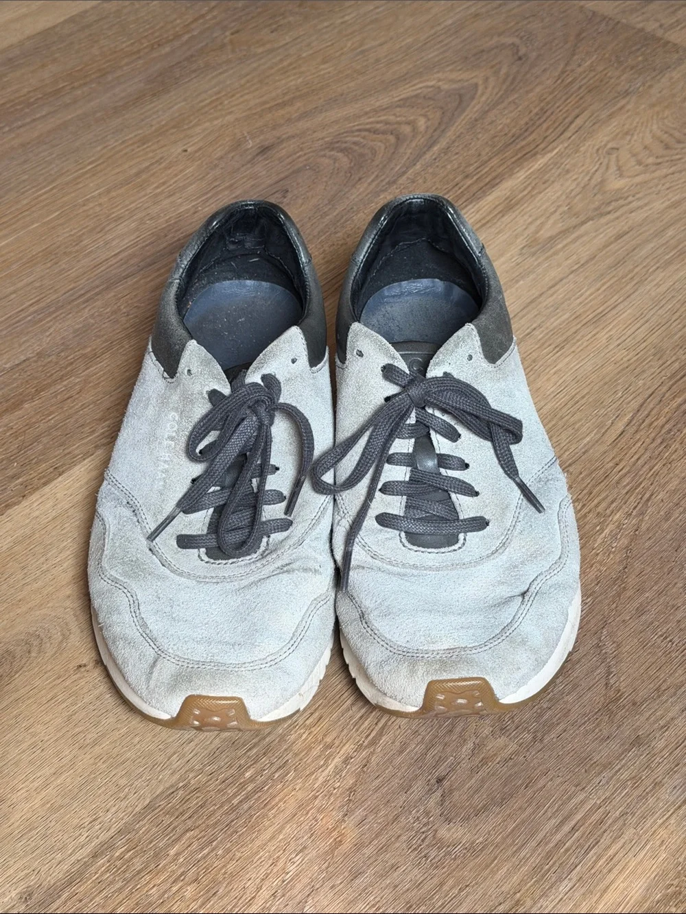 Cole Haan Men's Light Gray and Charcoal Suede Lace-Up Sneakers